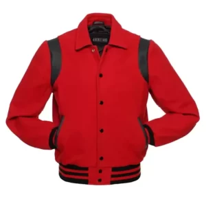R208 Red Wool Black Leather