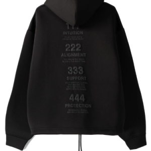 Bershka Zip Up Slogan Black Hoodie