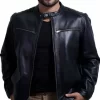 Black Cafe Racer Jacket