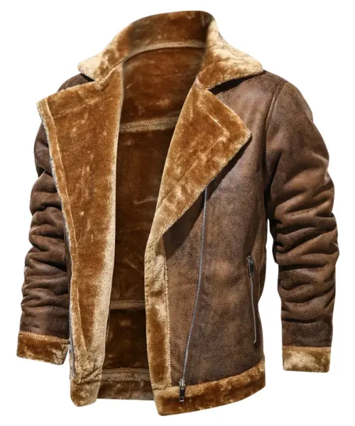 Men’s Aviator Pilot Shearling Jacket - Image 2