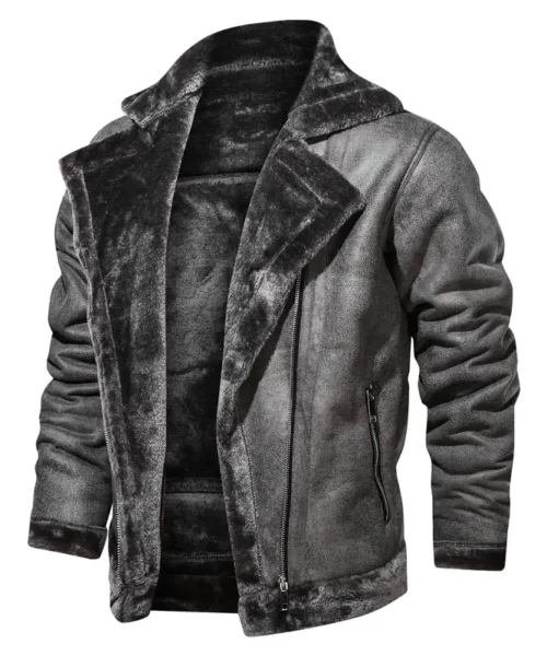 Men’s Aviator Pilot Shearling Jacket - Image 7