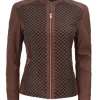Women’s Maude Brown Leather Jacket
