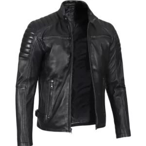Men’s Black Cafe Racer Jacket