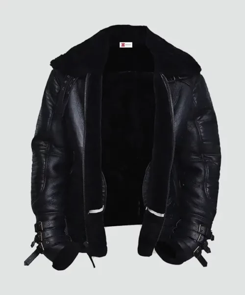 Mens Affliction Biker Leather Jacket - Image 2