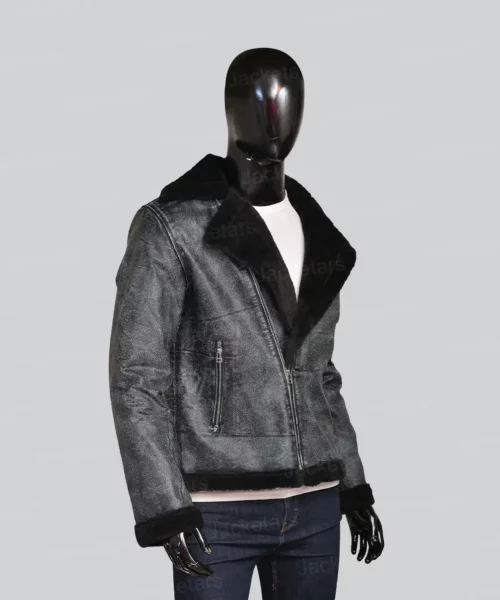 Men’s Aviator Pilot Shearling Jacket - Image 4