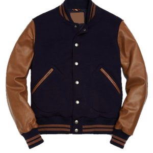 Men’s Blue & Brown Varsity Jacket