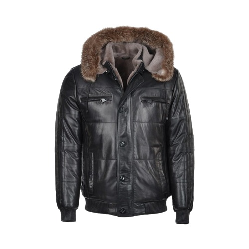 Mens Sheepskin Leather Bomber Jacket