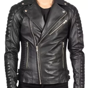 Armand Black Leather Biker Jacket