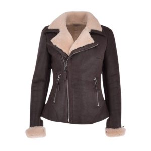 Women’s Luxury Aviator Shearling Bomber Jacket