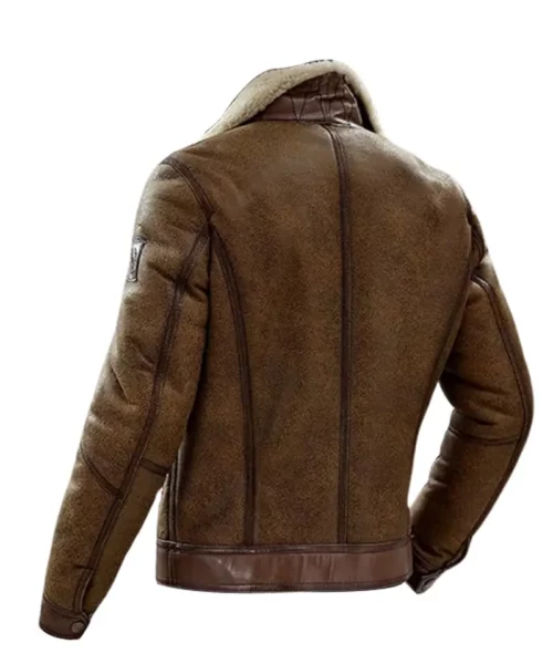 Denny & Dora B3 Genuine Leather Vintage Bomber Jacket – Genuine Shearling Leather Flight Style - Image 3