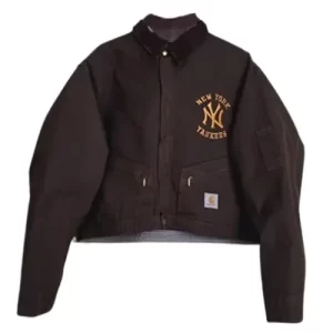 Vintage Carhartt x NY Yankees Crop Dark Brown Jacket