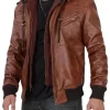 Mens Brown Edinburgh Leather Jacket