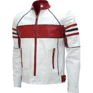 Mens Bicolor Red And White Jacket