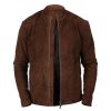 Suede Biker Charcoal Brown Jacket