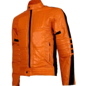 Mens Orange Leather Jacket