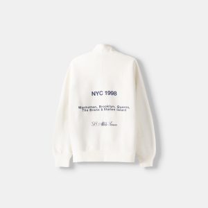Printed sweatshirt with zip - Off White