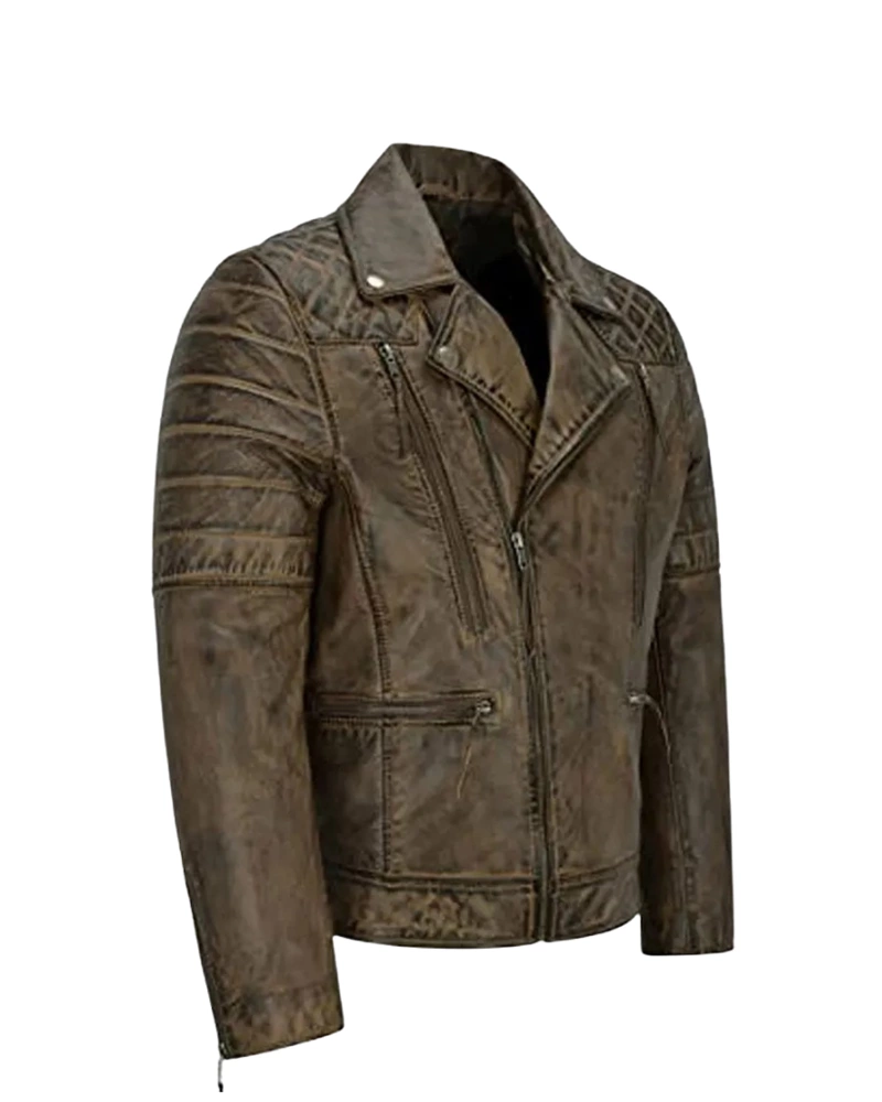 Men’s Biker Napa Lambskin Leather Jacket - Image 3