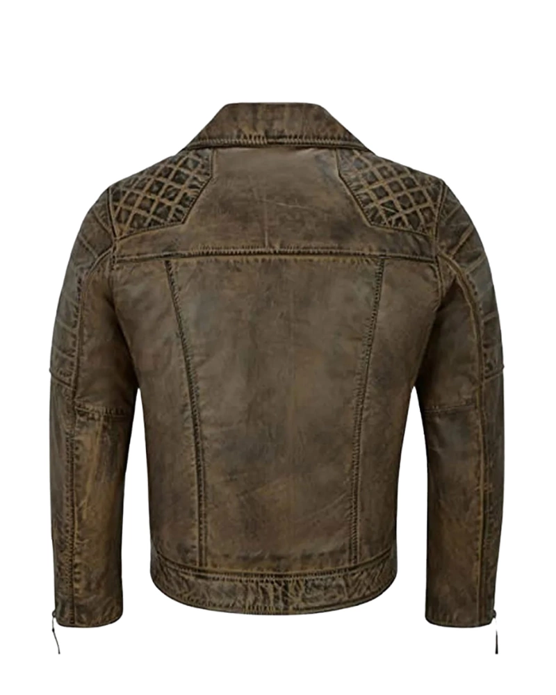 Men’s Biker Napa Lambskin Leather Jacket - Image 2