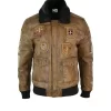 Aviator Mens Fur Bomber Jacket