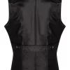 Black Quilted Leather Vest for Men